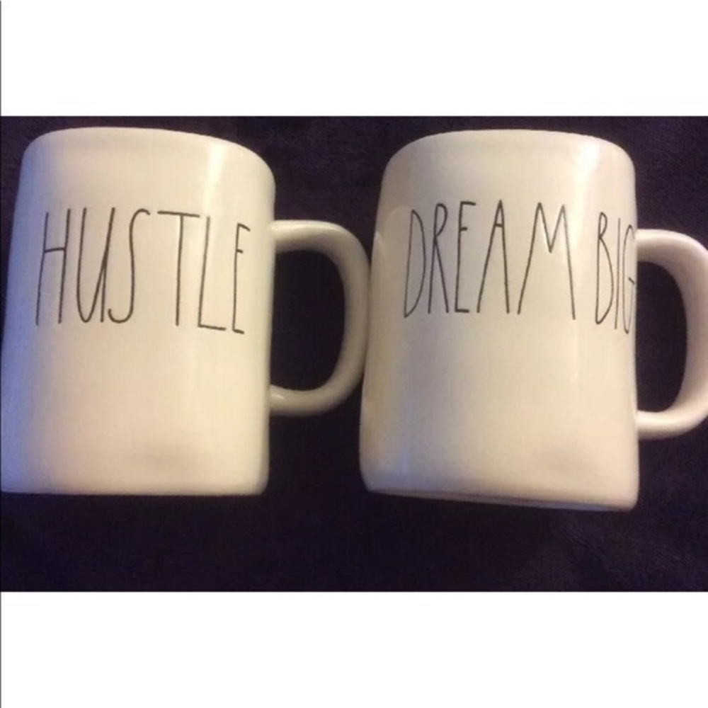 NEW Rae Dunn HUSTLE DREAM BIG SET Coffee Tea Mugs